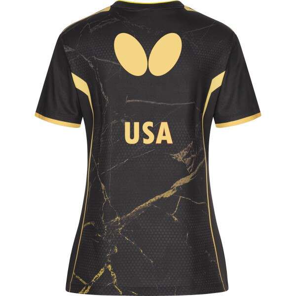 Butterfly Table Tennis 2024 Team USA Lady Shirt - Black - Back